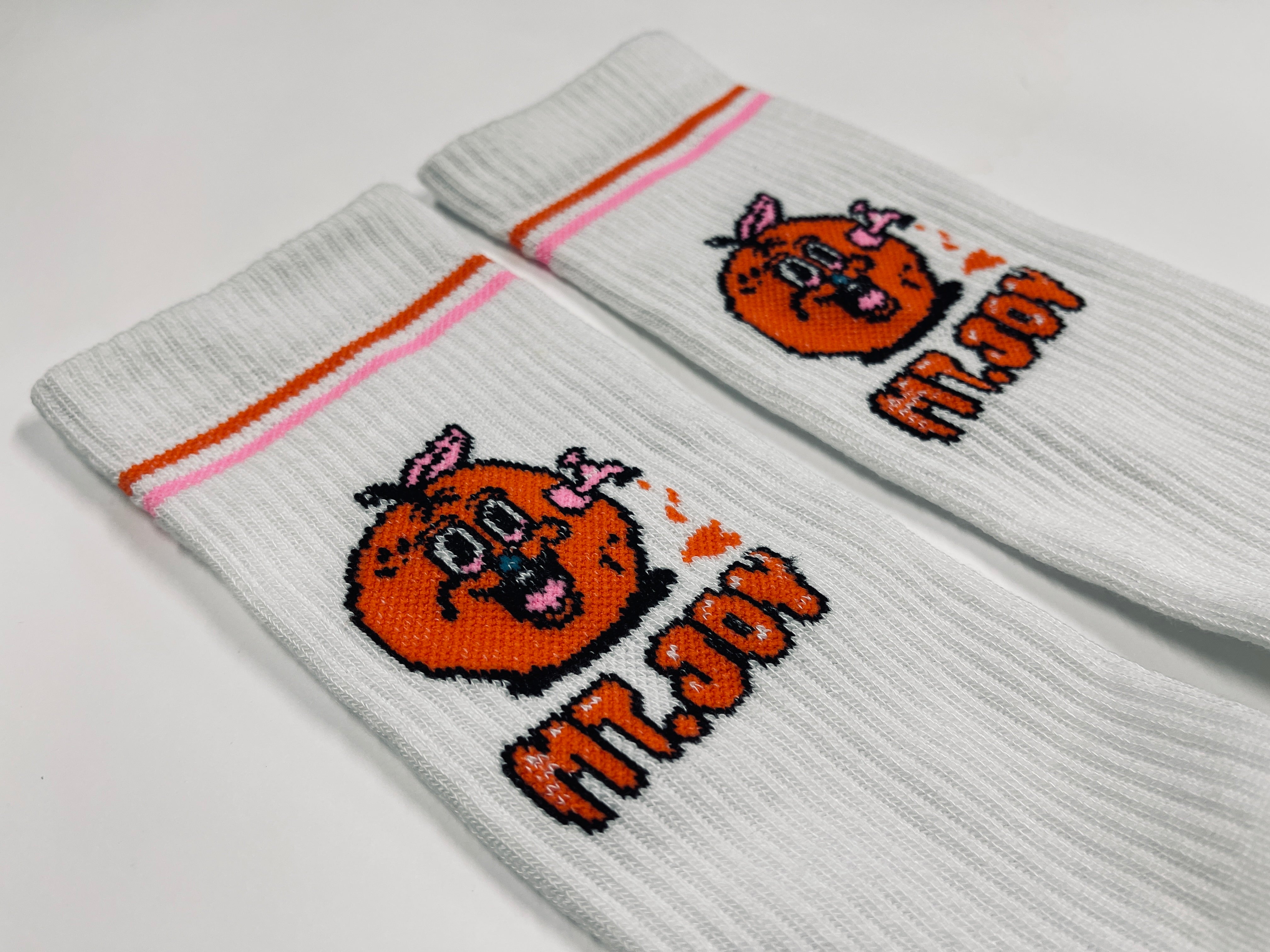 Orange Blood Crew Socks