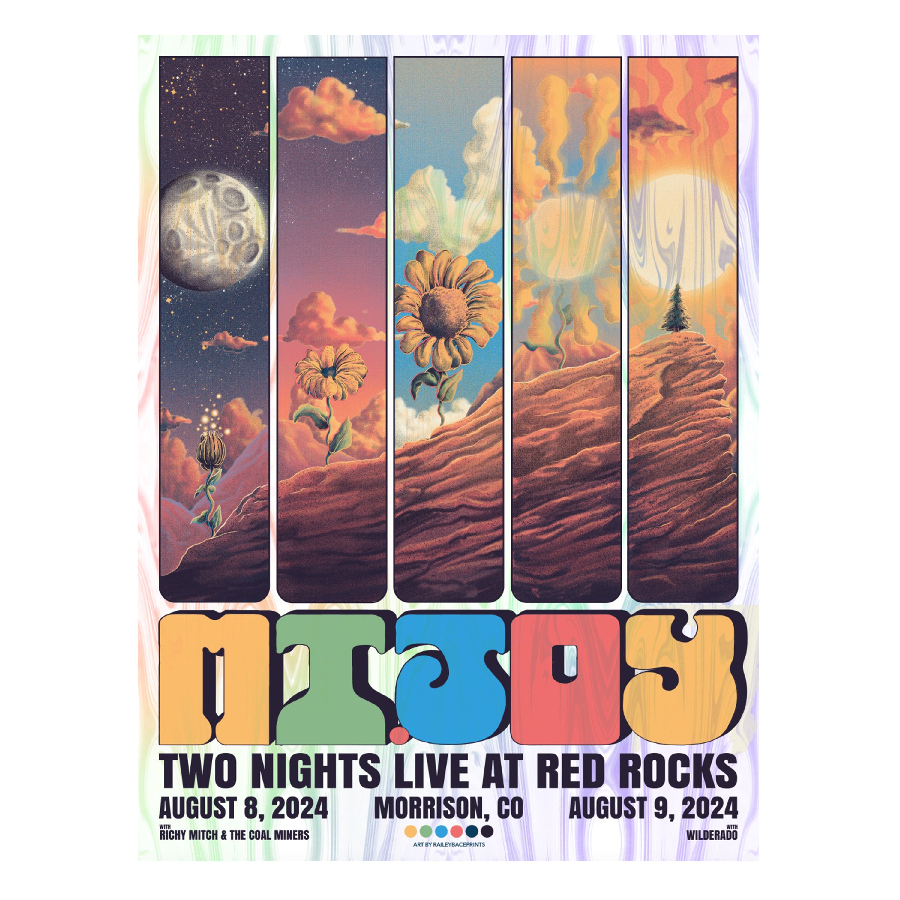 Red Rocks Amphitheatre Poster - White Foil - Limited Edition